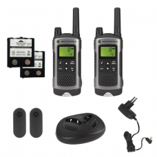 Радиостанция MOTOROLA T80, до 10 км, шумоподавл, 8 кан, брызгозащит., з/у в комплекте, КОМПЛЕКТ 2шт