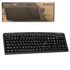 Клавиатура проводная DEFENDER Element HB-520, PS/2, 3доп.кнопки, черная, 45520