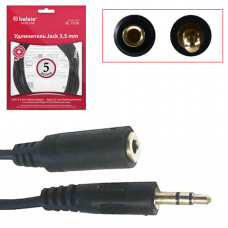 Кабель Jack 3.5 mm M-F BELSIS LINE 5м, удлинитель, для передачи стерео-аудио, BL1034