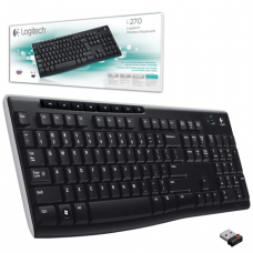 Клавиатура беспроводная LOGITECH K270,USB, мультимедийная, 8 доп.кнопок, черная, (920-003757)